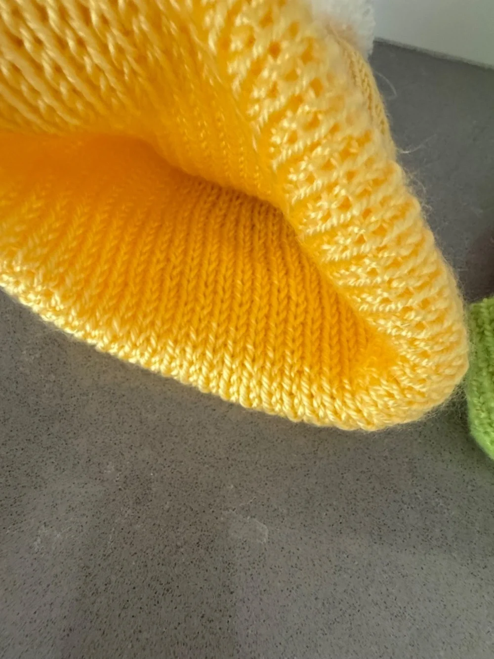 2 Little Girl Handmade Knit Beanie Hats-Barely worn